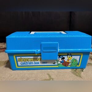 Vintage Disney Mickey Mouse Catch'em Box - Blue Fishing Tackle Box